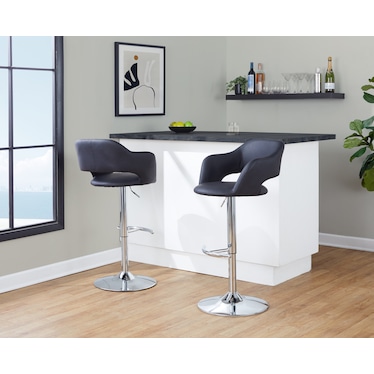 Daina Set of 2 Adjustable Swivel Bar Stools