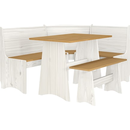 Daisie Dining Table, Banquette and Bench - White