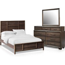 dakota dark brown  pc queen bedroom   