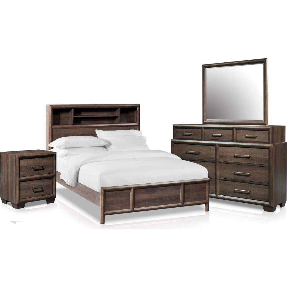 dakota dark brown  pc king bedroom   