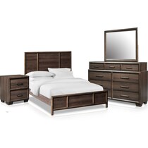 dakota dark brown  pc queen bedroom   