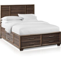 dakota dark brown king storage bed   