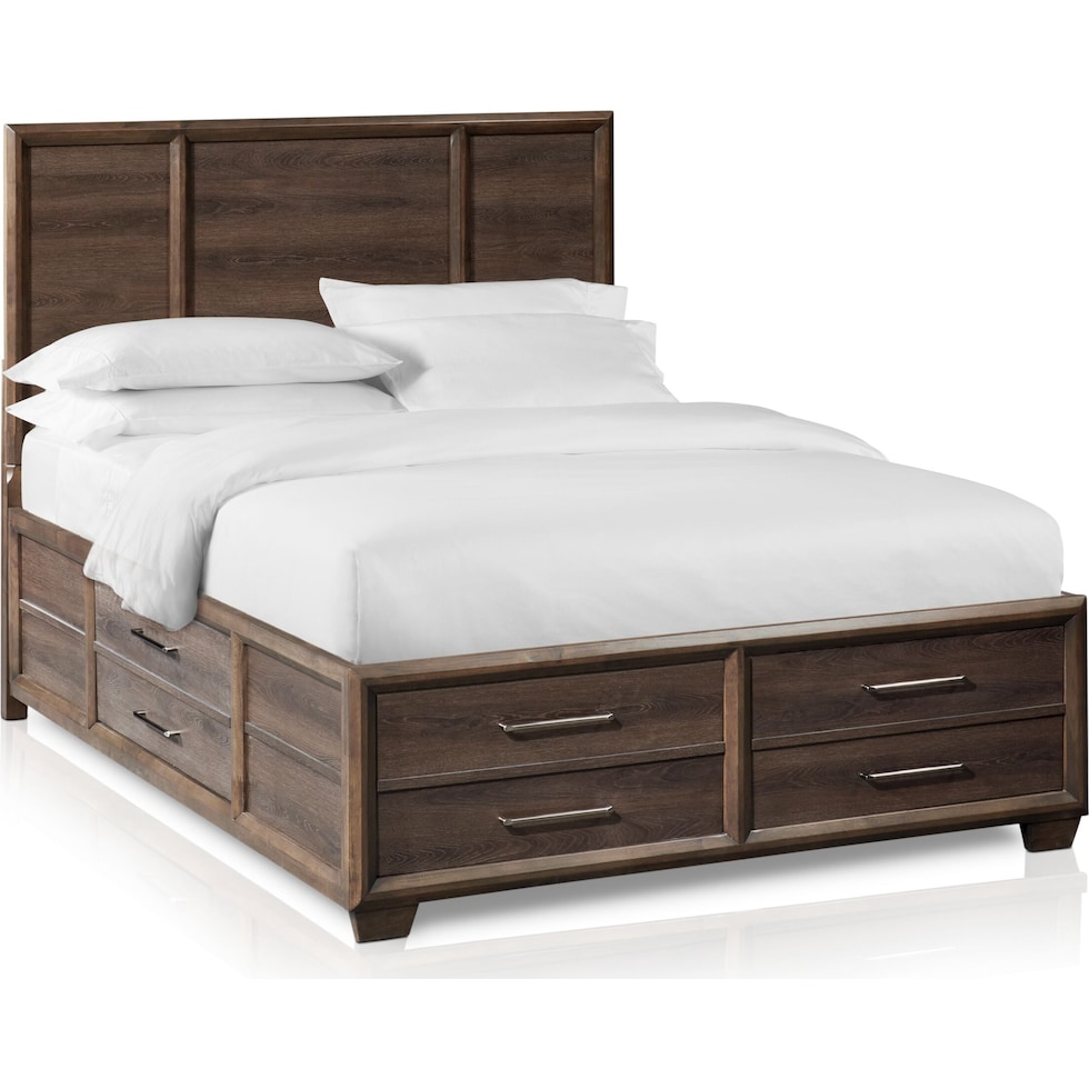 dakota dark brown king storage bed   