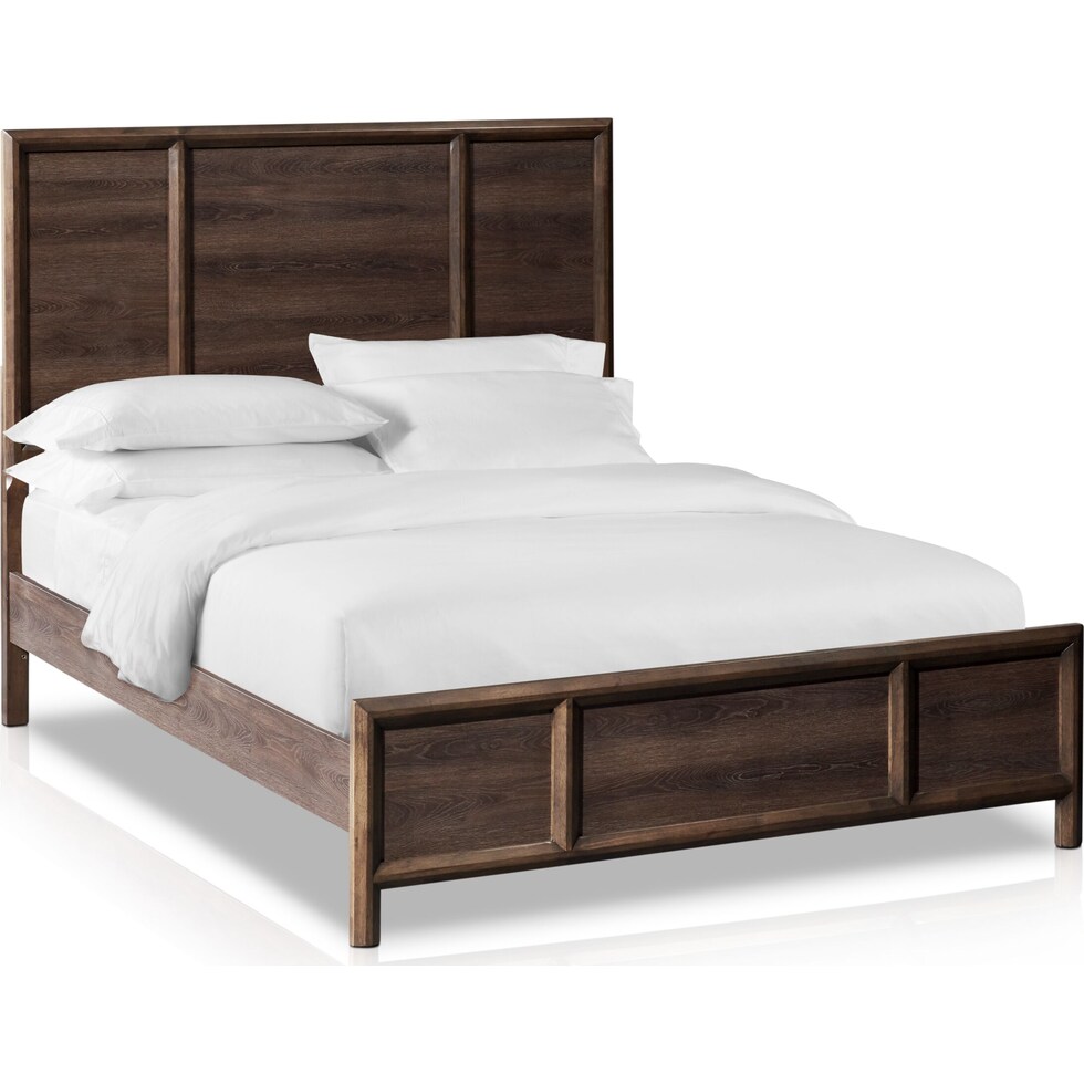 dakota dark brown queen bed   