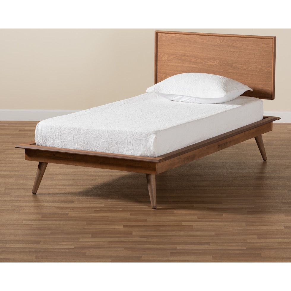 dalal dark brown twin bed   