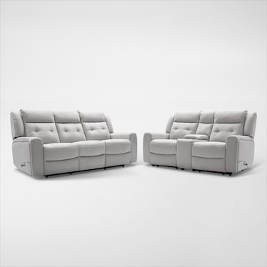 Damen Manual Reclining Gliding Sofa and Loveseat Set