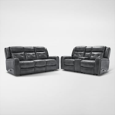 Damen Manual Reclining Gliding Sofa and Loveseat Set