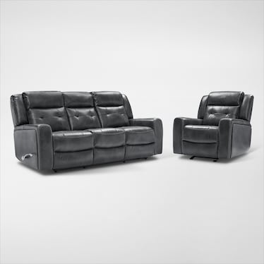 Damen Manual Reclining Gliding Sofa and Recliner Set