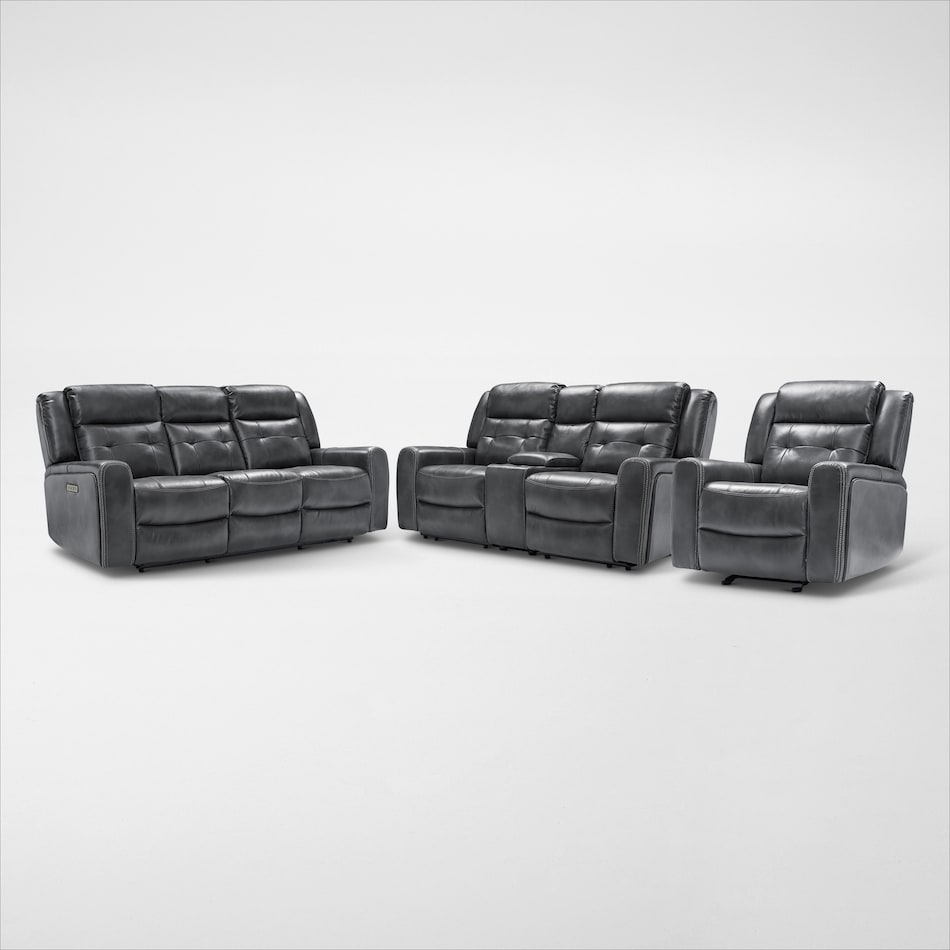 damen gray  pc power reclining living room   
