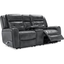 damen gray manual reclining loveseat   