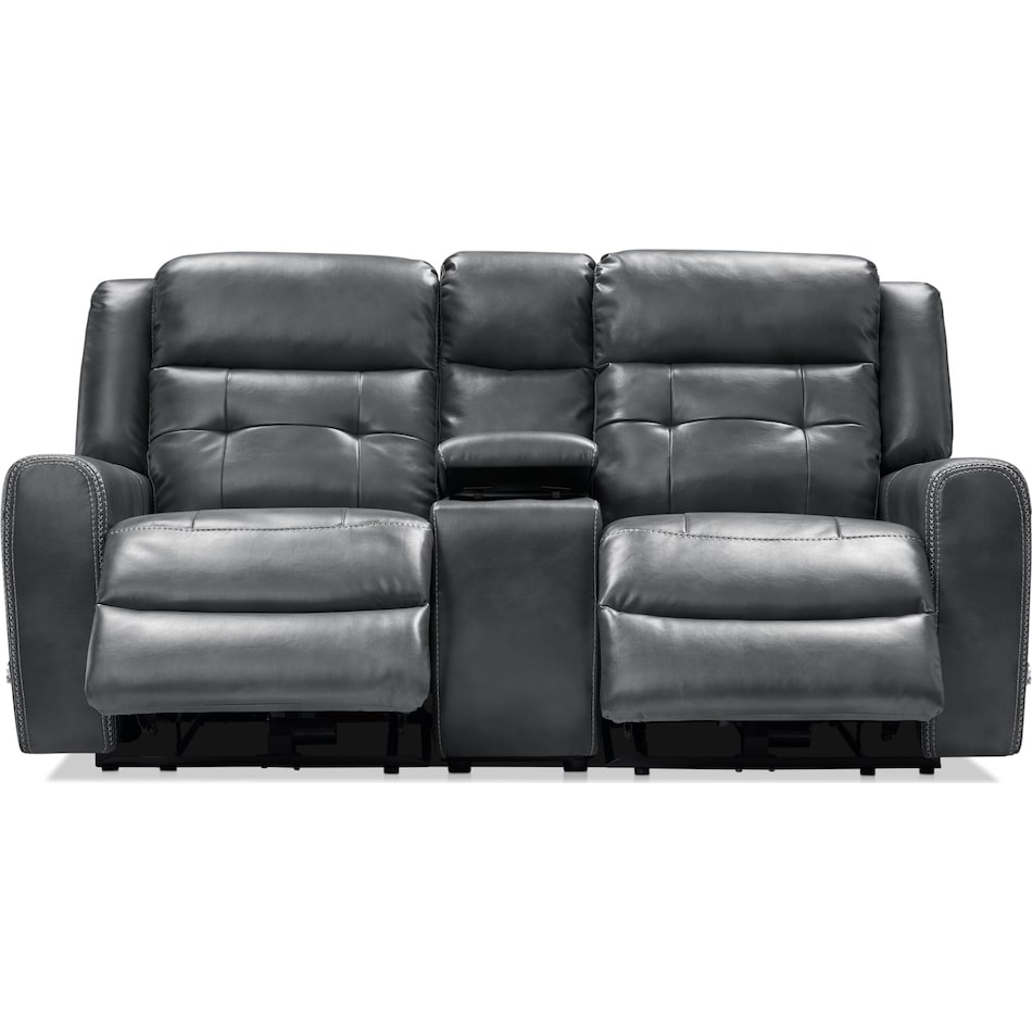 damen gray manual reclining loveseat   