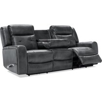 damen gray manual reclining sofa   