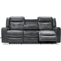 damen gray manual reclining sofa   