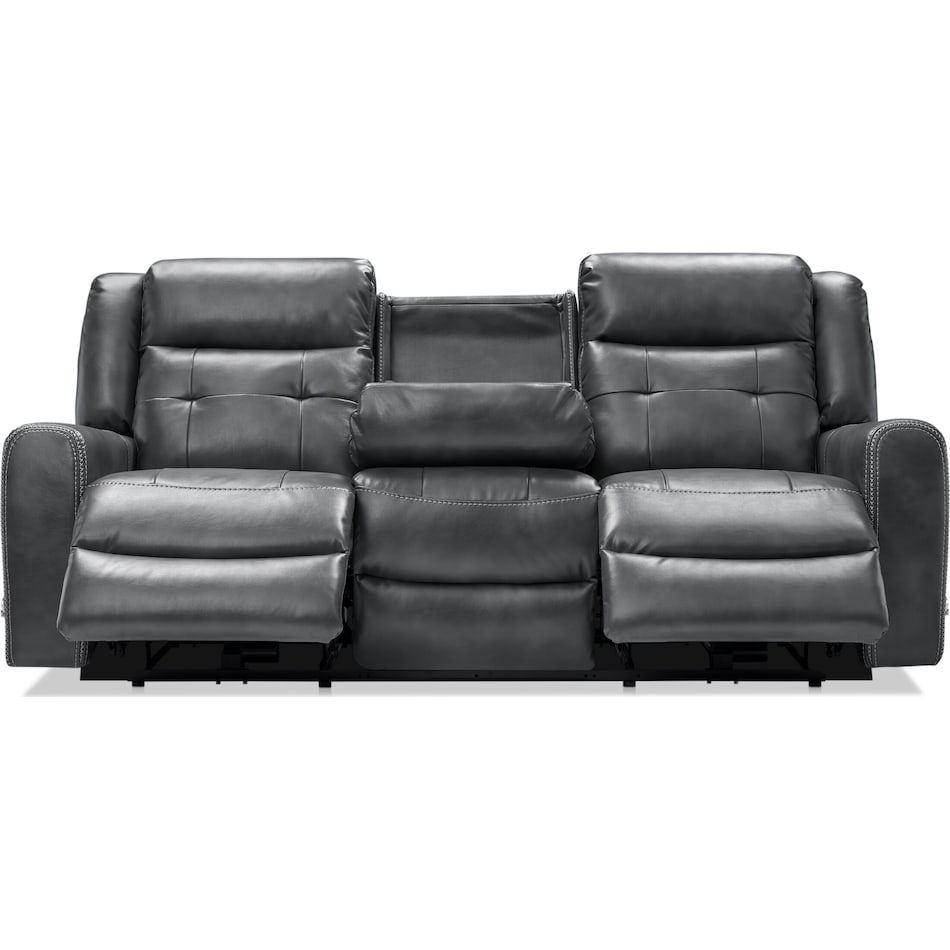 damen gray manual reclining sofa   