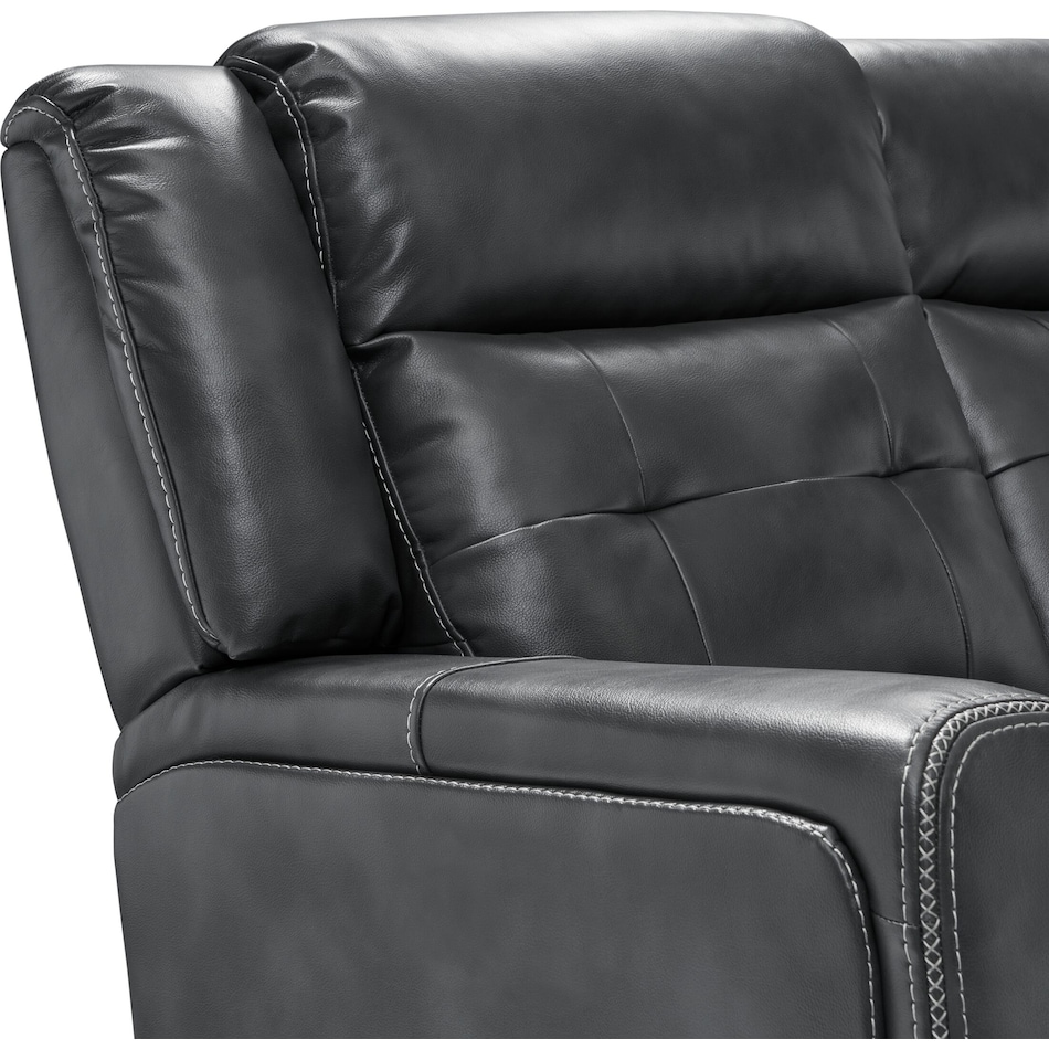 damen gray manual reclining sofa   