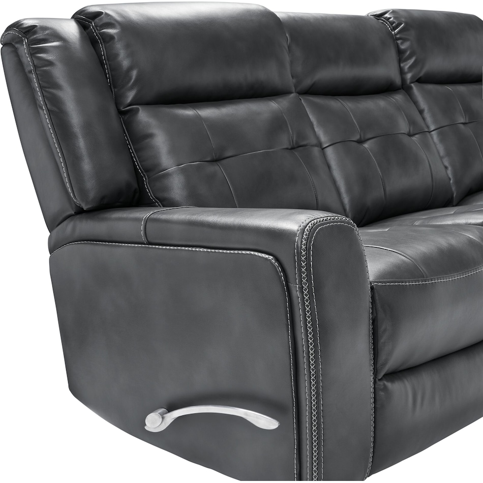 damen gray manual reclining sofa   