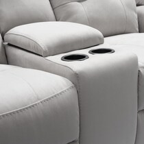 damen gray power reclining loveseat   