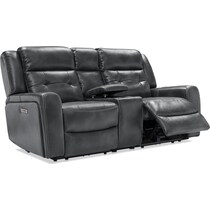 damen gray power reclining loveseat   