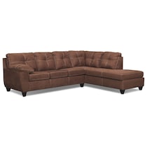 dark brown  pc sectional with right facing chaise   