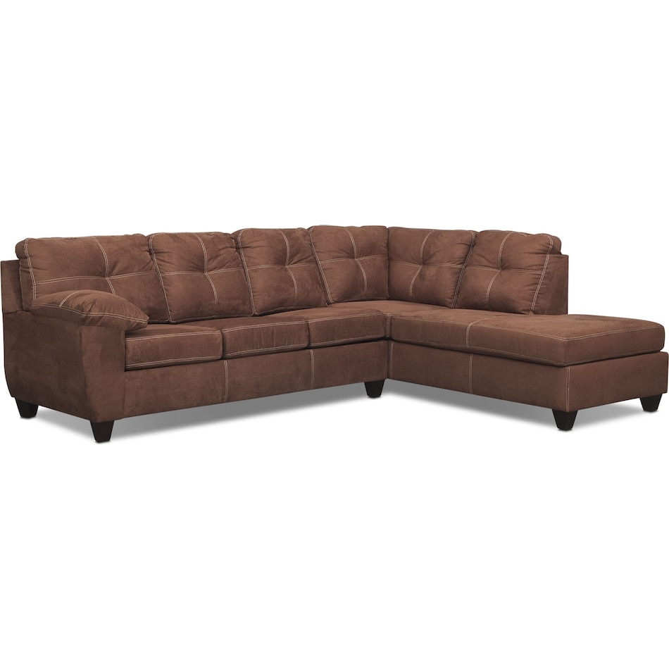 dark brown  pc sectional with right facing chaise   