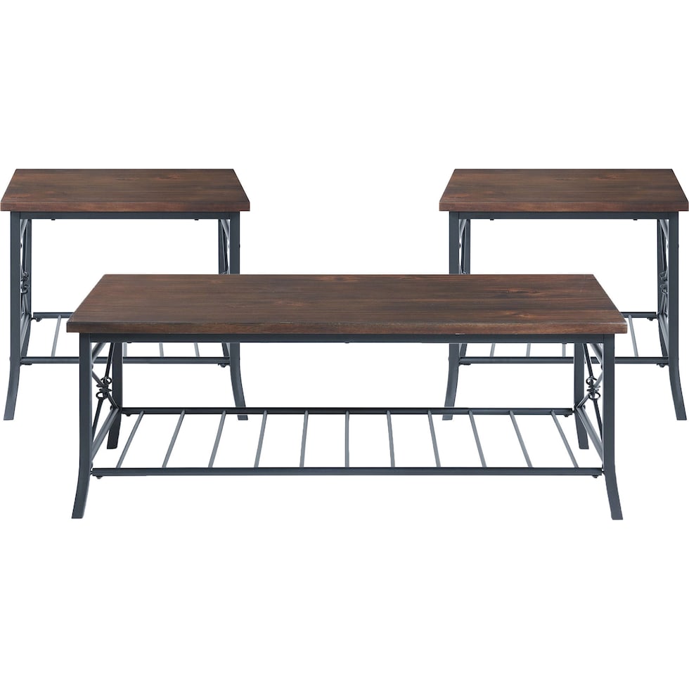 dark brown  pc occasional tables   