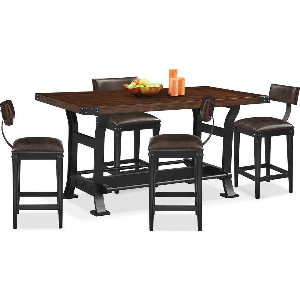 dark brown  pc counter height dining room   