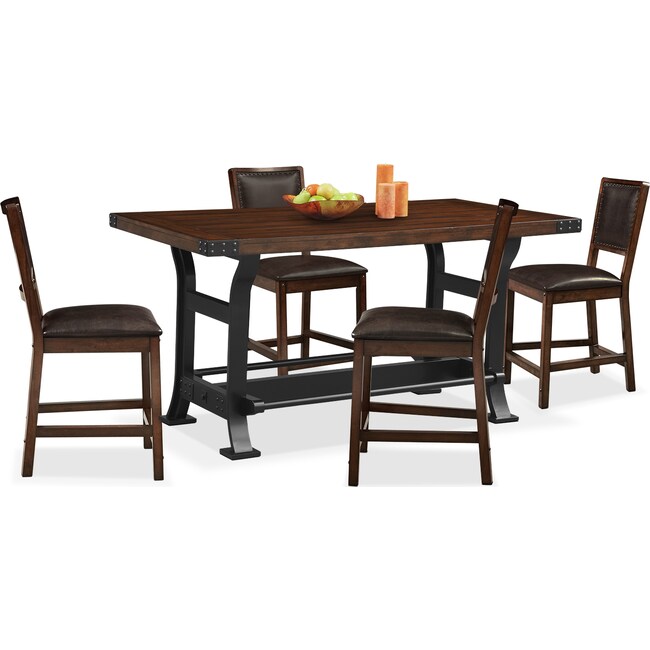 Dining Room Furniture - Newcastle Counter-Height Dining Table and 4 Side Chairs