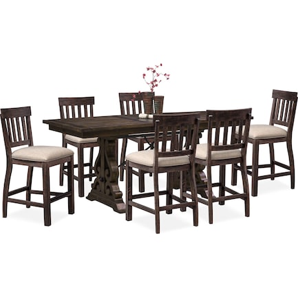 Charthouse Counter-Height Dining Table and 6 Stools - Charcoal