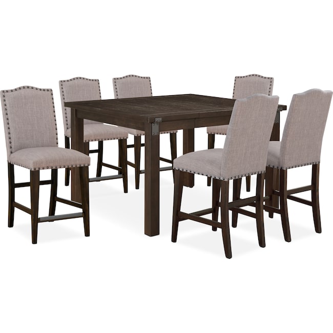Dining Room Furniture - Hampton Counter-Height Dining Table and 6 Upholstered Stools