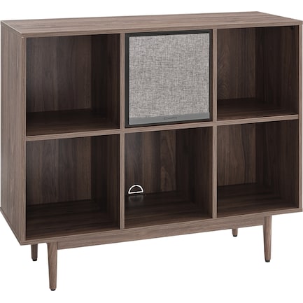 Dennis 6 Cube Bookcase With Speaker - Brown