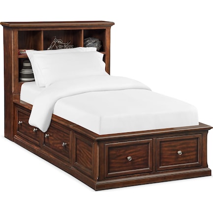 Hanover Youth Bookcase Storage Bed, Montana Queen White Bookcase Storage Bed