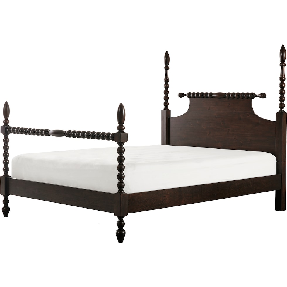 dark brown queen bed   