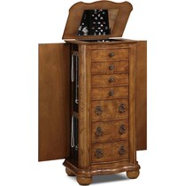 darla light brown jewelry armoire   