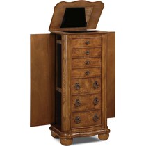 darla light brown jewelry armoire   