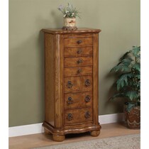 darla light brown jewelry armoire   