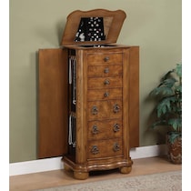 darla light brown jewelry armoire   