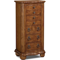 darla light brown jewelry armoire   