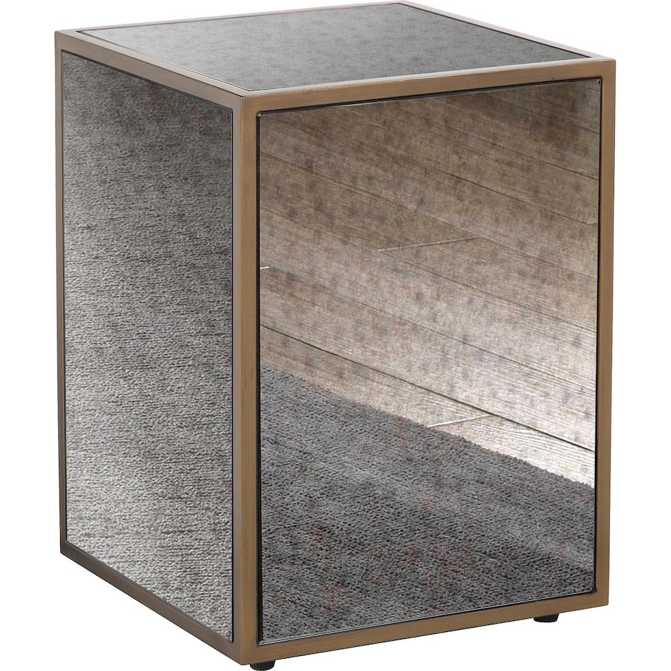 darren antique mirror end table   