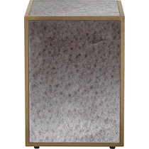 darren antique mirror end table   