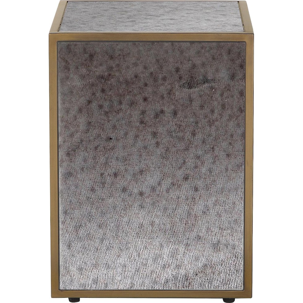 darren antique mirror end table   