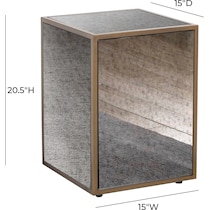 darren antique mirror end table   