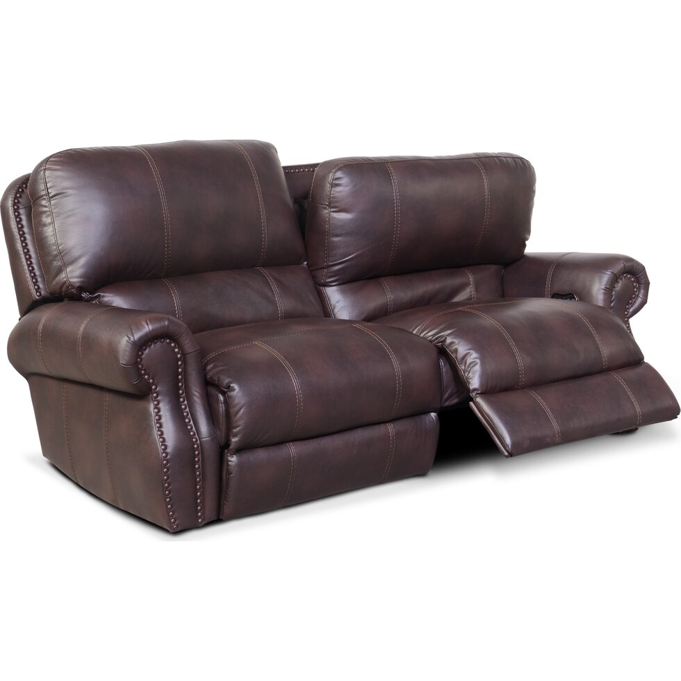 dartmouth burgundy dark brown  pc power reclining sofa   