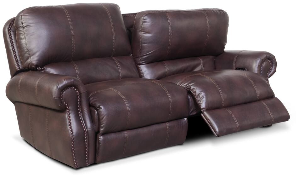 Dartmouth 2Piece DualPower Reclining Sofa Burgundy American