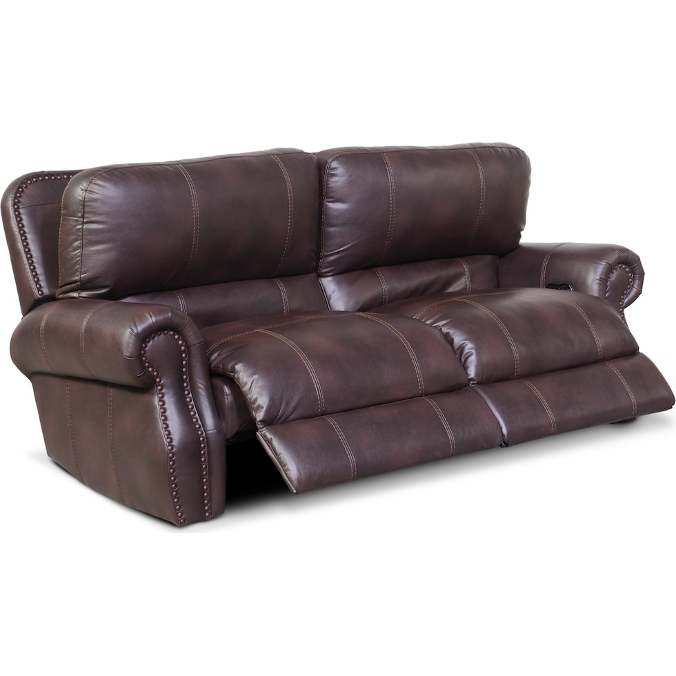 dartmouth burgundy dark brown  pc power reclining sofa   