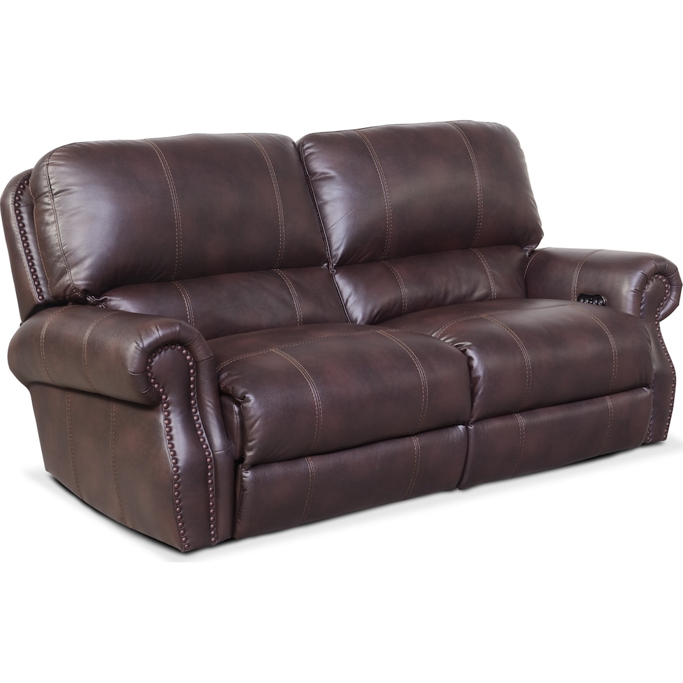 dartmouth burgundy dark brown  pc power reclining sofa   