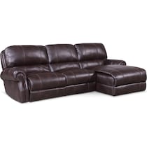 dartmouth burgundy dark brown  pc power reclining sectional   