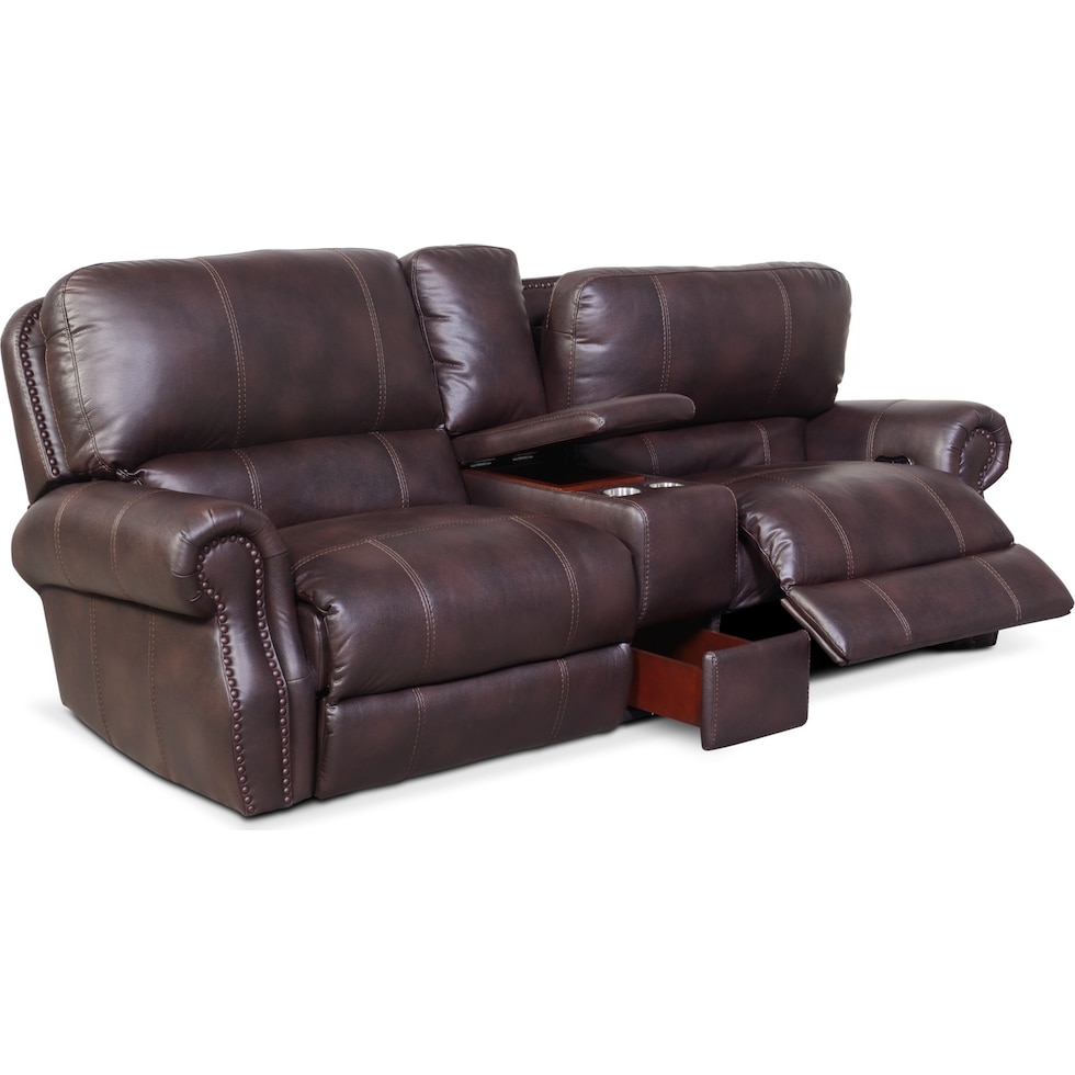 dartmouth burgundy dark brown  pc power reclining sofa   