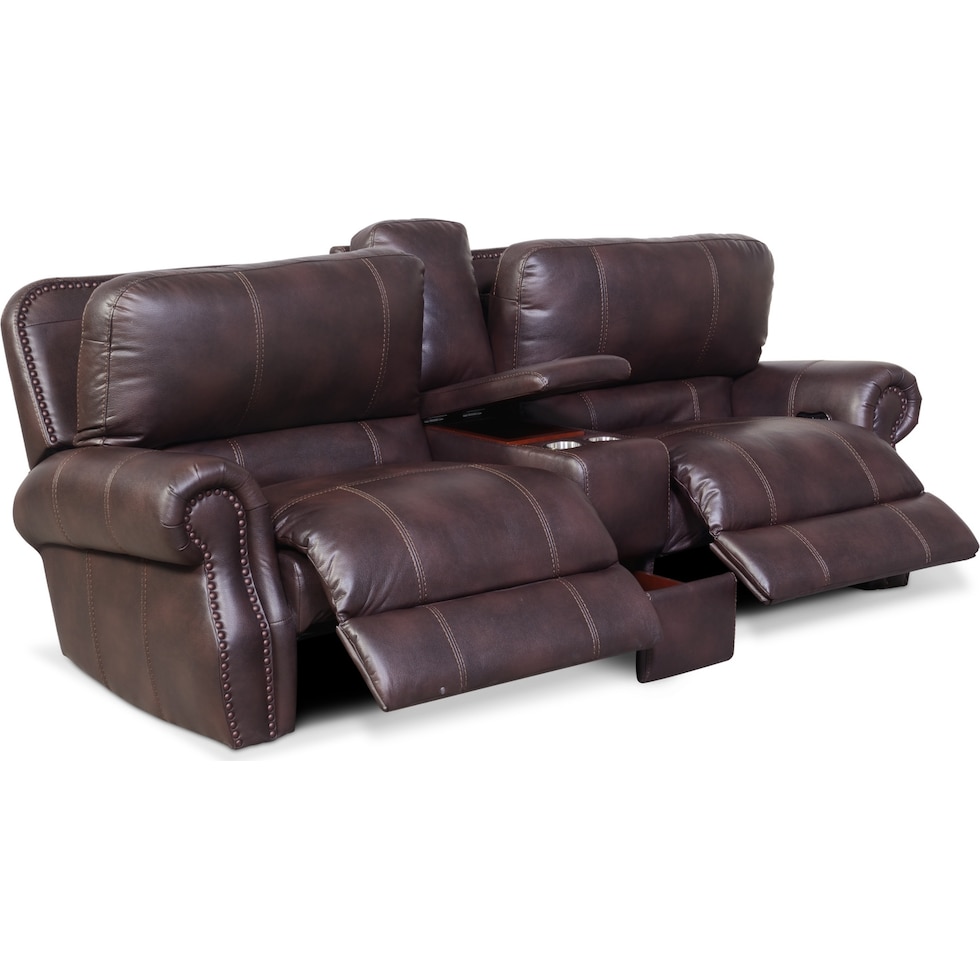 dartmouth burgundy dark brown  pc power reclining sofa   
