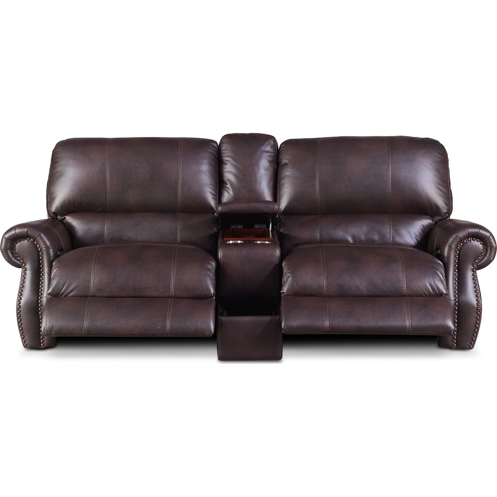 dartmouth burgundy dark brown  pc power reclining sofa   