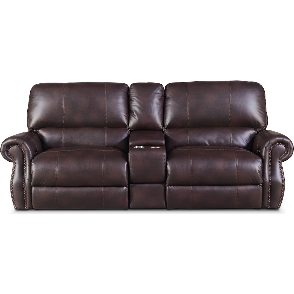dartmouth burgundy dark brown  pc power reclining sofa   